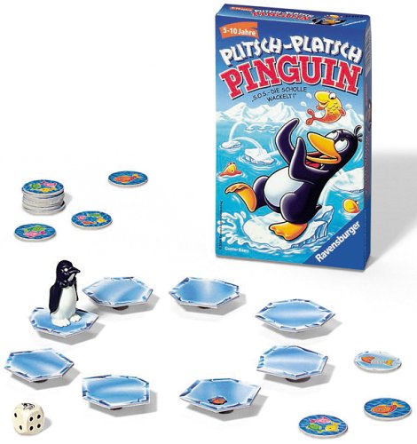 Plitsch Platsch Pinguin. Geschicklichkeitsspiel. Für 2 - 4 Spieler. Spieldauer: 10 - 15 Min