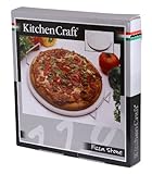 Kitchen Craft Italian Collection Pizza Stone, Stand and Pizza Wheel Set, 32cm