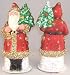 Matte Red Santa with Stars and Tree Ino Schaller Paper Mache