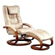 Microfiber Swivel Recliner and Ottoman - Mocha