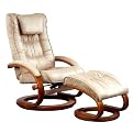 Microfiber Swivel Recliner and Ottoman - Mocha