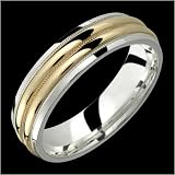Bianca - Elegant Two Tone Comfort Fit Wedding Band for Him & Her! Custom Made! Choose your Size.