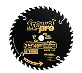 Freud P0740X Pro 7-1/4-Inch 40 Tooth ATB Thin Kerf Wet Lumber Cutting Saw Blade with 5/8-Inch and Diamond Knockout Arbor