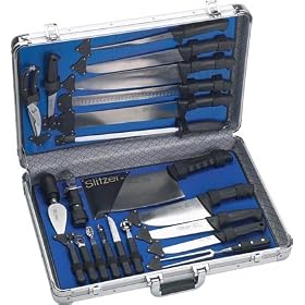 Click here to buy 21 Piece Oversized Professional Chefs Cutlery Set in Case by Winning Gifts.