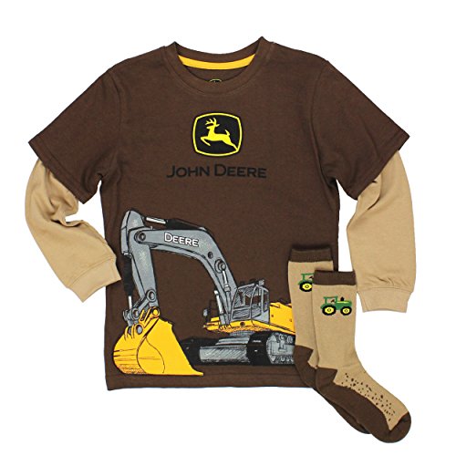John Deere Boys Long Sleeve Tee and Crew Socks Set (Little Kid/Big Kid)