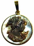 Cameo Pendant Romantica Master Carved Sterling Silver Italian Mother of Pearl