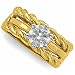 Satin Finish Band 14Kt. Yellow Gold. Designer Style Bridal Ring Guard Enhancer (Center ring is NOT INCLUDED)