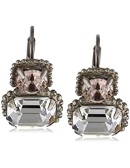 Sorrelli "Snow Bunny" Neutral Crystal 2-Stone Bold Silver-Tone Earrings