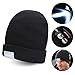 Comfortable Black Knit Beanie with Built-in Five-led Flashlight Provides Bright Light While Running, Camping, or Fishing at Night