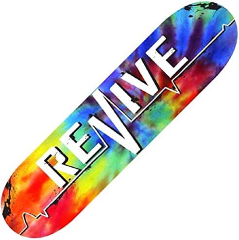 Revive Skateboards for Skating Skateboarding Skater Tricks (8.0, Tie Dye Lifeline)