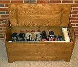 Four Pair Boot & Glove Dryer Inside Amish Oak Deacon Bench by Acrodyn, Inc.