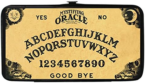 Ouija Board Mystifying Oracle Light Faux Wood Grain look and Black Hinged Wallet
