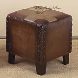 Review One Classy Place  / Square Bi-Cast Leather Ottoman 17.5