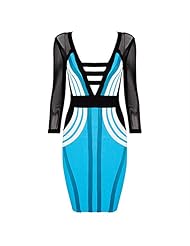 Sexy Cocktail Elbow Length Sleeves Nylon/Rayon/Spandex Backless Bandage Dress/Club Dress/Party Dress 