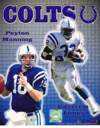 Peyton Manning and Edgerrin James Indianapolis Colts 8x10 Color Photo