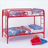 Coaster Toby Twin over Twin Metal Bunk Bed in Red Finish