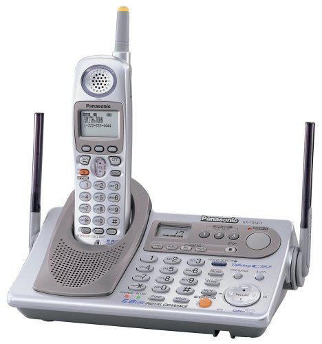 Remanufactured Panasonic KX-TG5471S 5.8 GHz FHSS GigaRange Digital Cordless Phone System with Dual Keypads and Digital Answering System