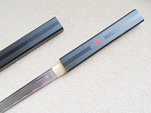 S2661 Japanese Anime Naruto Sasuke Kusanagi Sword Brush Hamon Blade Black 40.7"
