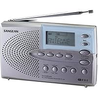 Sangean DT-220A AM/FM Stereo Pocket Size Radio with Self-Storage Headphones