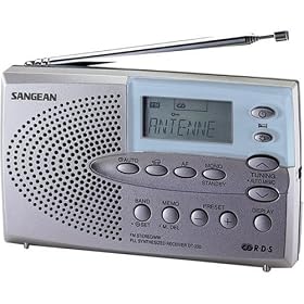 Sangean DT-220V AM/FM Stereo Pocket Size Radio with Self-Storage Headphones
