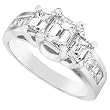 2.00ctw EGL Certified Emerald Cut Diamond Engagement Ring in 14k White Gold (HI/SI)