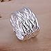 Naivo 18K Gold Plated Fashion Womens Cz Ring Wide Style Opening Free Yards (white gold)