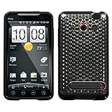 MyBat HTC EVO 4G Gummy Cover - Transparent Clear Cube/Solid Black