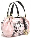 Juicy Couture Baby Fluffy Rhinestone / Heart Charm Bag in in SILVRPNK (Light Pink) (JUICY COUTURE HANDBAGS, PURSES, BAGS)