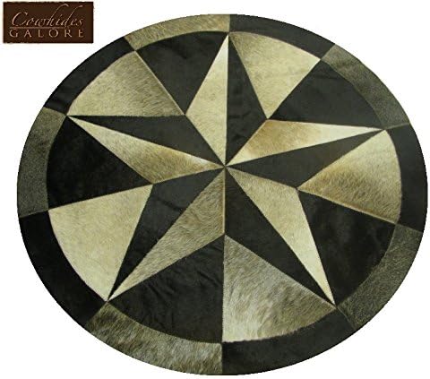 40" Round Single Star Cowhide Rug