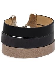 Streets Ahead 3 Strand Clean Leather Cuff Bracelet