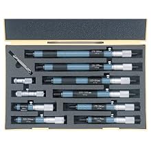 Mitutoyo 133-902 Tubular Vernier Inside Micrometer, 50-300mm Range, 0.01mm Graduation, +/-0.006mm Accuracy (10 Piece Set)