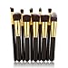 Dealzip Inc® Quality Synthetic Professional Makeup Brush Set Cosmetics Foundation Blending Blush Face Powder Brush Makeup Brush Kit(10pcs, Golden Black)