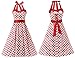 DRESSTELLS Women 50s Dress Vintage Cocktail Halter Dresses 1950s Rockabilly Audrey Hepburn Dress for Prom Bridesmaid Party Homecoming Blue Black Dot S