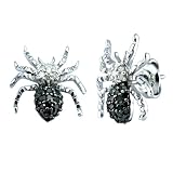 Silver Spider Black and White Diamond Earrings (0.40 cttw - I-J Color - I2-I3 Clarity)