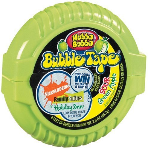 Hubba Bubba Bubble Gum Tape, Sour Apple, 2-Ounces Tapes (Pack of 24) by Hubba Bubba