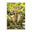 20" Hand Sculpted Steel Kitty Cat Lazy Susan Style Table Top Baskets