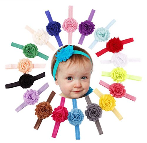 Sannysis(TM) 18PCS Babys Girls Elastic Shabby Flower Headband