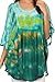 Sakkas Lepha Long Wide Multi Colored Tie Dye Sequin Embroidered Poncho Top Blouse
