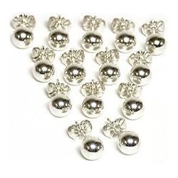 Sterling Silver 6mm Ball Earrings & Ear Backs Jewelry