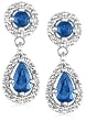 14k White Gold Diamond and Sapphire Dangle Earrings (1/10 cttw, G-H Color, I1 Clarity)