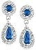 14k White Gold Diamond and Sapphire Dangle Earrings (1/10 cttw, G-H Color, I1 Clarity)