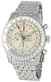 518Bs9cfDxL. SL160  Breitling Navitimer World Mens Stainless Steel Watch with Silver Dial A2432212 G571SS