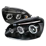 06-08 VOLKSWAGEN GOLF RABBIT JETTA BLACK DUAL HALO LED PROJECTOR HEAD LIGHTS by Spec-D Tuning