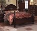 Scalloped Dark Walnut Queen Size Bed Frame