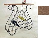 16 Bottle Wine Rack Console with Wooden Top (Aged Iron) (29"H x 28"W x 10"D)