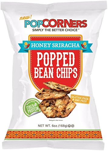 POPBEANTOS Popped Bean Chips, Honey Sircha, 6 Ounce (Pack of 12)