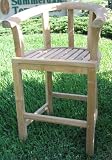 Outdoor Teak Half Moon Bar Stool