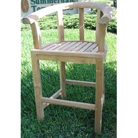 Outdoor Teak Half Moon Bar Stool by TEAK TROPICAL