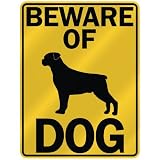 BEWARE OF ROTTWEILER PARKING SIGN DOG