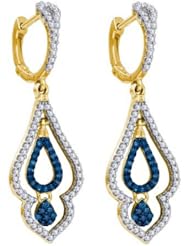 10KT Yellow Gold 0.50 CTW-Diamond Micro-Pave Earring
